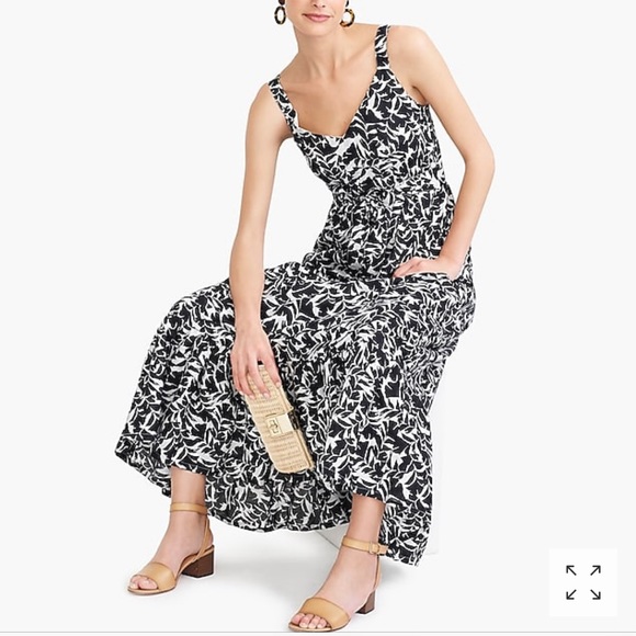 LAST ONE! J. CREW Tiered Cotton / Linen Maxi DRESS - Picture 2 of 8